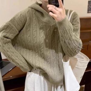 PEIZIXUAN | Casual Vintage Hooded Knitted Sweater Autumn Wearable