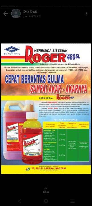 HERBISIDA SISTEMIK ROGER 480SL 1L Lazada Indonesia