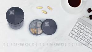 KIGI 2-Tier Smart Pill Organizer Box with App Reminder Large Capacity Travel Medicine Container