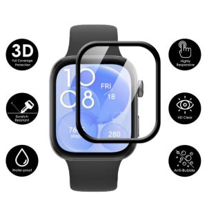 3D Soft Fibre Glass Protective Film For Huawei Watch Fit 4 Pro Full Curved Cover Screen Protector For Huawei Watch Fit 3 4 Smart Watch Accessories