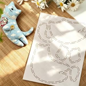 YOMDID 1pc Cute Lying Kitten Quilting Template: DIY Kitten Sewing Pattern Quilting Template Hand-Quilting Tracing Tool.