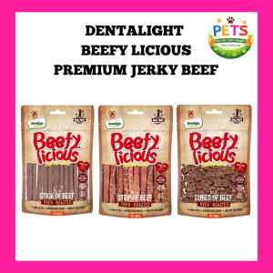 Dentalight Beefy Licious Jerky Treats - Real Beef for Dogs 70g