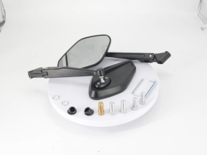 Universal Motorcycle Rear View Mirror Adjustable Side Mirror with Complete Mounting Hardware Kit for Scooter Motorbike