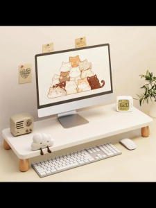 【พร้อมส่ง】🌈✨รุ่นไม้หนา ชั้นวางจอคอมพิวเตอร์ โต๊ะเล็กอเนกประสงค์ 50/60cm  ชั้นวางคอมพิวเตอร์ที่วางจอคอมพิวเตอร์