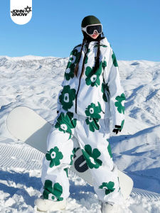 เสื้อผ้าสกีสำหรับผู้หญิง John Snow 2024 ฤดูหนาว น้ำหนักเบา ทนทานต่อฝนและลม อบอุ่น กางเกงและเสื้อสกีแบบแยกกันได้