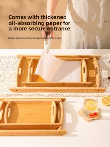 XIANGYOUYOU | Wooden Rectangular Tea Tray for Hotel and BBQ with Water Cup Placement