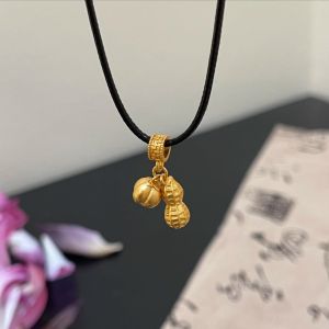 Good Persimmon Peanut Necklace Pendant Good Things Happen Good Luck Vietnam Placer Gold DIY Accessories 2024 New Arrival Chain Does Not Fade