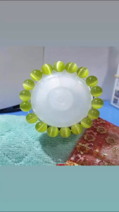 Vòng tay chuỗi đá mắt mèo nhiều màu 10 li