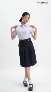 MS ตาชั่ง เสื้อนักเรียนหญิงปกเชิ้ตเตรียม ม.ปลาย - เสื้อตาชั่ง