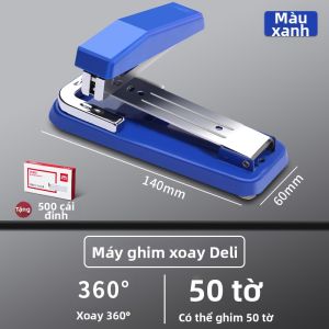 deli | Máy Bấm Kim Chắc Chắn Có Thể Xoay Đựng 50 Trang