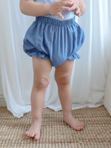 กางเกงขาสั้นผ้าฝ้ายลายดอกไม้สำหรับเด็กผู้หญิง กางเกงขาสั้นฤดูร้อนสำหรับเด็กอายุ 6-12 เดือน กางเกงยีนส์สำหรับเด็กอายุ 1-2 ปี