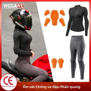 Bộ Quần Áo Bảo Hộ Đi Xe Máy Dành Cho Nữ WOSAWE Bộ Quần Áo Bảo Vệ Toàn Thân Cho Xe Máy Xuống Dốc Bảo Vệ Xe Máy Đạt Tiêu Chuẩn CE Bộ Quần Áo Đua Xe Mô Tô Phản Quang Thoáng Khí