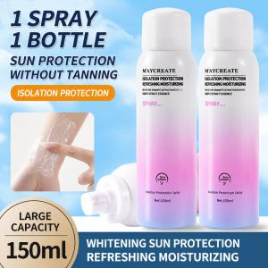 MAYCREATE Buy 1 Take 1 Whitening Sunscreen Spray Maycreate Sunblock SPF45+ PA+++ 150ml UV Protection Summer Outdoor Effective UVA Radiation MOFALL Moisturizing Instant Whitening Skin Whitening Spray Brighten Face Body Whitening Sunscreen Spray