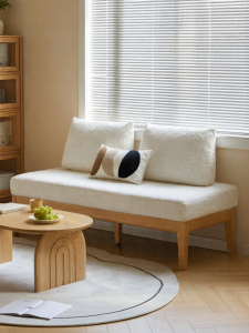 WEISHA | Small Armless Straight Sofa Living Room Minimalist Wooden