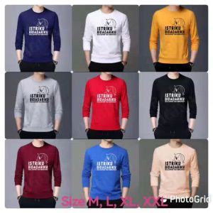 Sale Spesial Sweater Keren Crewneck Elegan Kaos Pria Trendy Sweatshirt Kasual Sweter Cowo Bidadariku