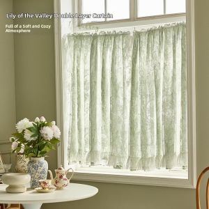 French Luxury Light-blocking Short Curtains Half Curtain