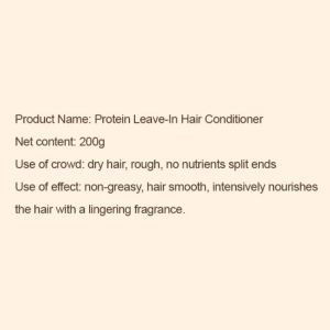 Protein Leave-In Hair Conditioner Deep Repair Damaged Hair Keratin Hair Serum Repair Dry Improves Frizz Moisturizing Nourishing
