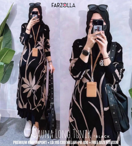 Dauna Long Tunik Knitt Import Premium LD 110-130 Cm PB 100 Cm