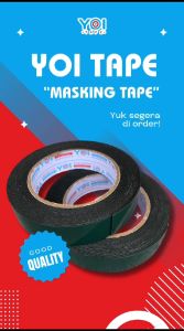 Double Tape PE Foam Green Lakban Busa Hijau Isolasi Bolak Balik 24mm 5m