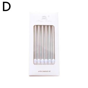 Long Thin Cake Candles Metallic Birthday Candles Long Thin Candles In Holders for Birthday Wedding Color Cake Topper