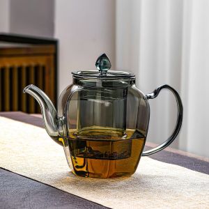 Thickened Glass Tea Pot High Temperature Resistant New 2025 Single Person Home Use Tea Drinking Tea Water Separation Small Bubble Tea Pot Tea Set