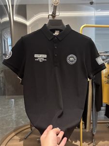 เสื้อโปโลแขนสั้นผู้ชาย ทรงหลวม ทรงลำลอง ทรงฤดูร้อน ผ้าคอตตอนเนื้อบาง ปักลาย ทรงปกติ ผ้าฝ้ายเนื้อบาง แฟชั่น