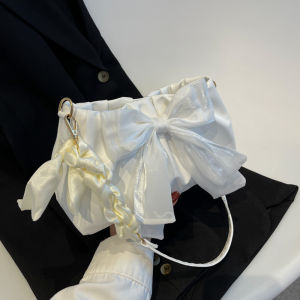 กระเป๋าสะพายไหล่ผู้หญิงแบบใหม่ปี 2024 ทรงสี่เหลี่ยมด้านเท่าสไตล์เกาหลี ผ้าฝ้าย ทรงพับได้ สายเดี่ยว ใช้งานในชีวิตประจำวัน