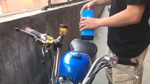 【 24 hours delivery】Universal Motorcycle Side Mirror Adjustable Blue Lens BT