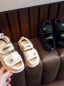 Boys Summer Sandals Anti-Collision Soft Bottom Sports Casual Outdoor Beach Shoes Girls Flip Flops Korean Style PU Leather