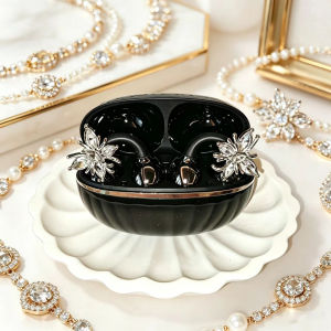 Fashion OWS Clip On Earbuds ENC Clear Call Low Latency Bluetooth Headphones with Free Rhinestone Butterfly Accessories