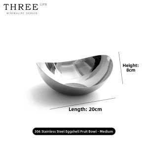THREE LIFE | Luxurious Modern Minimalist 304 Stainless Steel Fruit Plate