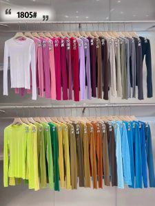 สลิมฟิต แขนยาว ผู้หญิง เสื้อฐาน สีลูกกวาด Microเสื้อยืด ลำลอง ผ้าฝ้าย Crewneck ฤดูใบไม้ร่วง ชุดทํางานแฟชั่น