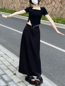 Plus Size Plus Size Ladies Fancy Suit Skirt Womens High Waist Pear-Shaped Figure Skirt Small Hip Split Dress