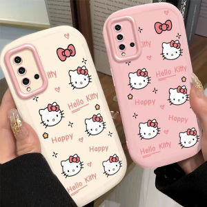 Creative Huawei Nova5 Full Screen Kitty Cat Silicone Phone Case with Lanyard Airbag Protection Cute Trendy Couples Style