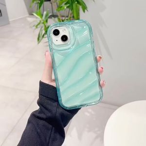New Fashion Clear Wave Phone Case For iPhone 11 15 Pro Max 14 6 7 8 Plus 13 12 Pro Max XR X XS Max SE 2022 2020 Casing High Quality Shockproof Back Cover