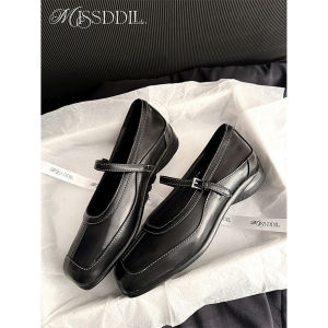 Miss DDLL Inspiration Muse Quirky Design Flat Mary Jane Shoes Womens Slip-On Casual Sweet Style Calfskin Leather Daily Wear