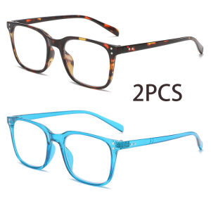 2PCS Two Pairs of Stylish and Comfortable Reading Glasses Anti-Blue Light Suitable for Men and Women of All Ages