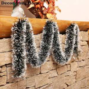【Free Shipping】2M Christmas Garland Wall Door Restaurant Bar Kitchen Tops Ribbon Garland Christmas Ornament New Year Decoration