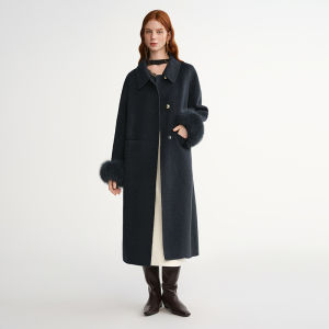 DUSHU | Detachable Fur Circle Double-Faced Coat