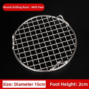 TAFUMAN | Circular Rectangular Grill Stand with Feet for Baking Draining