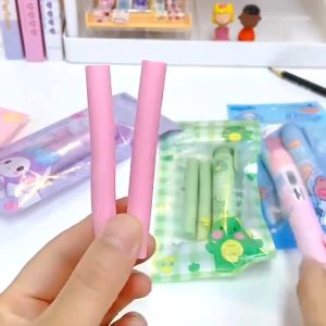 Cute Cartoon Pencil Eraser & Retractable Pen Shape Eraser: Student Portable Soft Rubber School Supplies