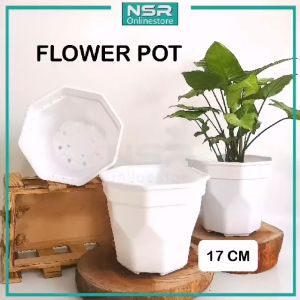10 PC Plastic Flower Pot size 17cm Gardening Durable Modern Plant Pot Pasu Bunga 塑胶花盆