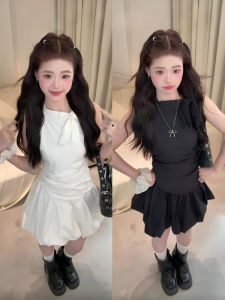 SUSIEYUAN | Off-shoulder Halter Waist-flattering Flared Skater Dress