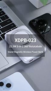 XUNDD 3in1 360 Rotatable Stand Magnetic Wireless Power Bank 22.5W For