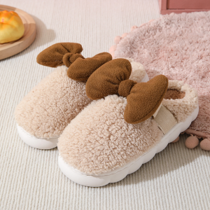 Couples Cotton Slippers Indoor Home Use Warmth Autumn Winter Thick Heel Support Indoor Outdoor Anti-Slip Cute Style Men Women