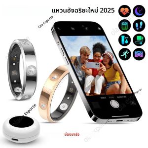 ใหม่แหวนสมาร์ทผู้หญิง Heart Rate เลือดออกซิเจน Monitor Smartring 5 ATM กันน้ํากีฬาหลายโหมด Pedometer สําหรับ Android iOS