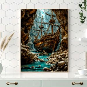 Kayou | 500/1000 Pieces Jigsaw Puzzle Pirate Ship & Cave Adventure Jigsaw Puzzle Educational Toy for Kids Children s Games Gift