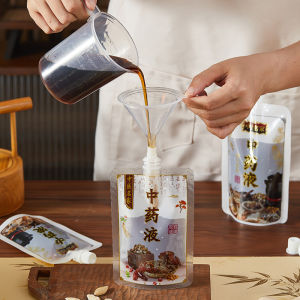 Disposable Chinese Herbal Medicine Bag Liquid Sealed Soup Bag Heatable  Keeping Bag with Straw for Easy Drinking