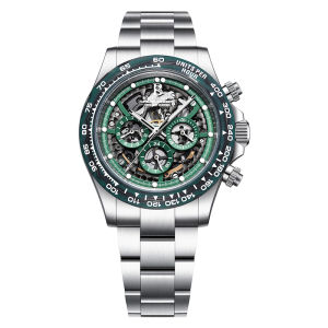 BONEST GATTI | BONEST GATTI Men Watch Automatic Mechanical Wristwatch Carbon Pulse Series Carbon Fiber Bezel Skeleton Chronograph Luminous Dail