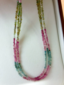 Montagne Jewelry Natural 2-2.5mm Tourmaline Necklace Faceted Stone Fine Jewellery Three layer necklace